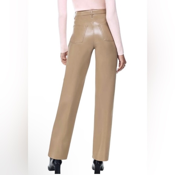 ARITZIA WILFRED Melina Low Rise Vegan Leather Pants in Constant Camel - Picture 3 of 15